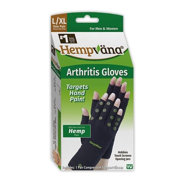 Hempvana Arthritis Gloves L/XL packaging isolated on white background