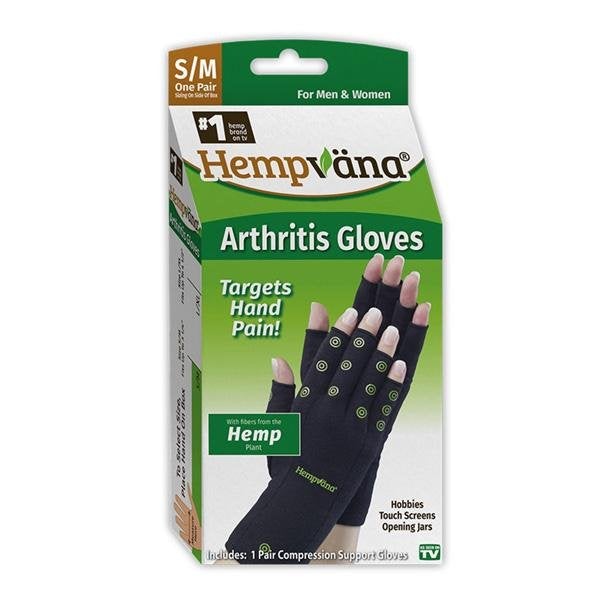 Hempvana Arthritis Gloves S/M packaging isolated on white background