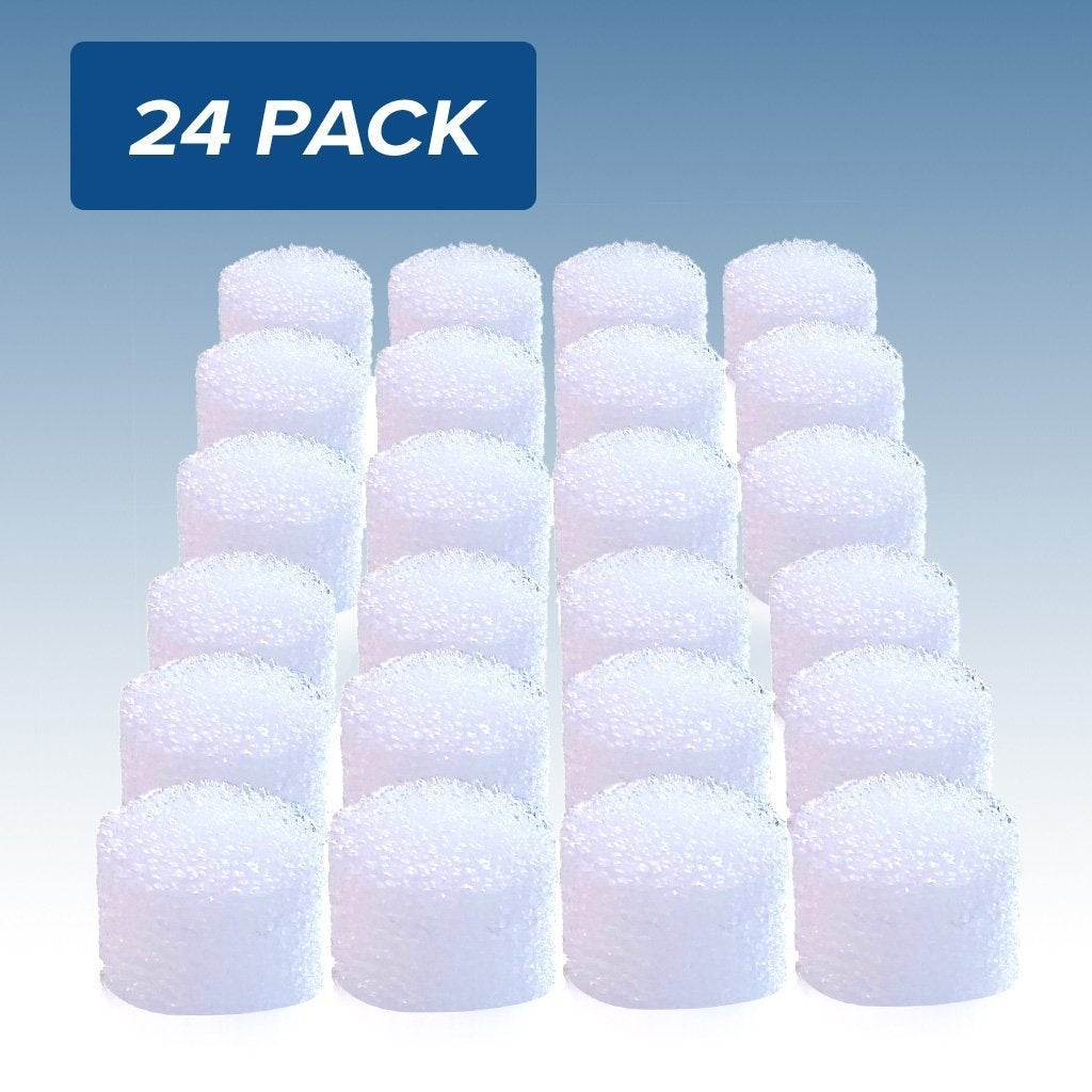 DermaSuction Replacement Sponge Filters. Headline says twenty four pack