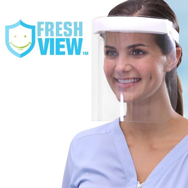 Woman wearing Fresh View Face Shield