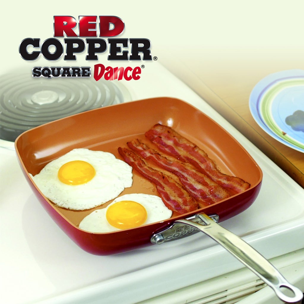 Red Copper Square Pan