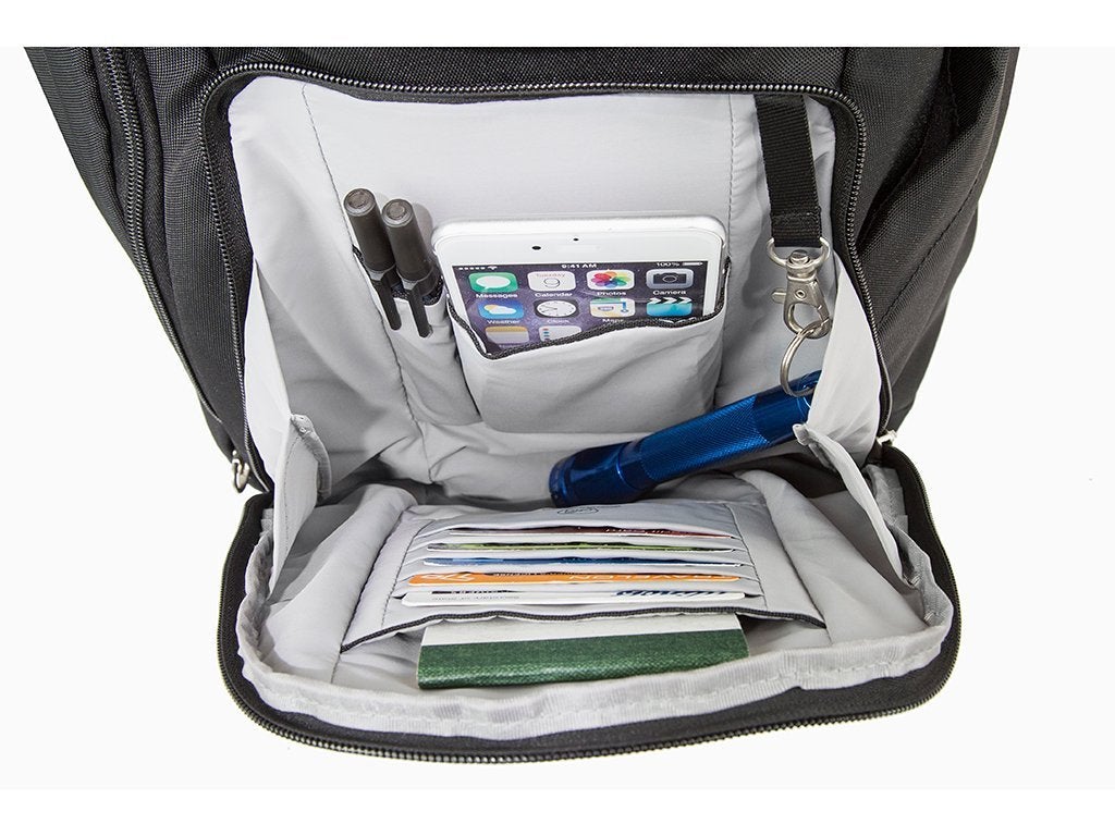 Interior of Travelon Anti-Theft Classic Backpack